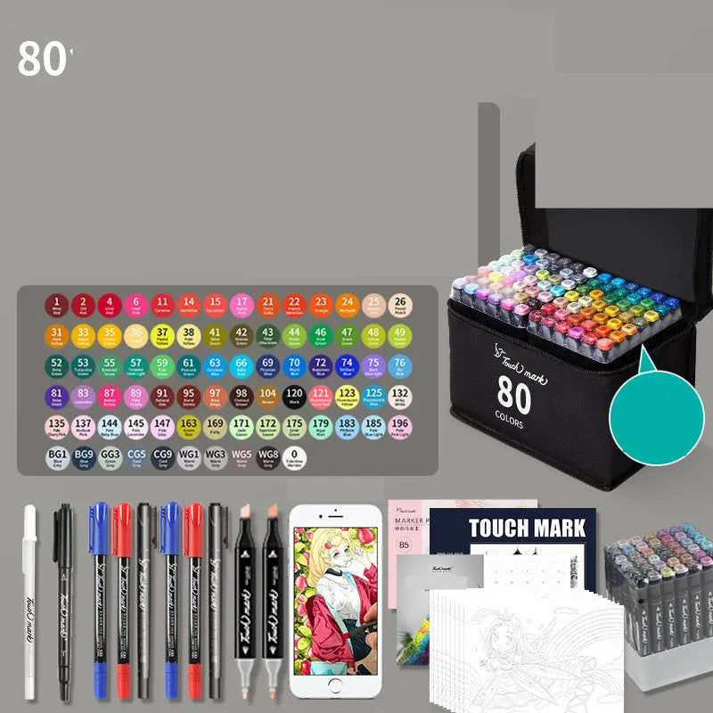 Watercolour pen set for children with 24 colours in a pencil bag, flower design