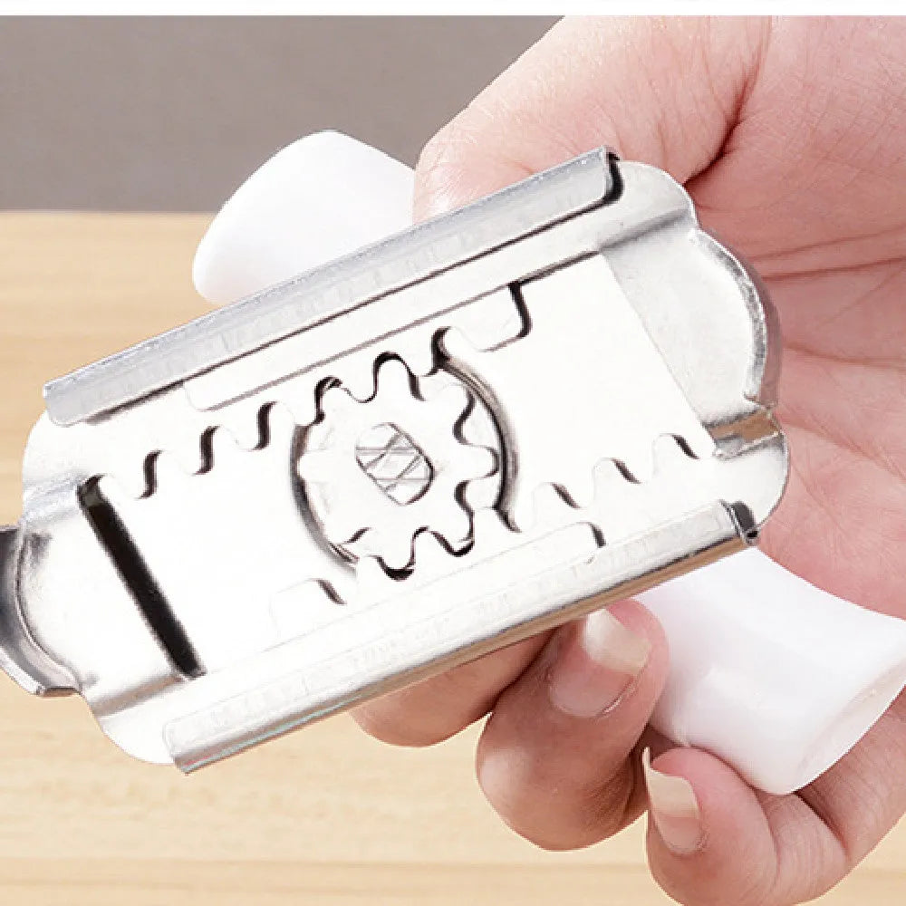 Adjustable jar opener stainless steel with collapsible body, white colour, 8.5x6 cm compact kitchen tool
