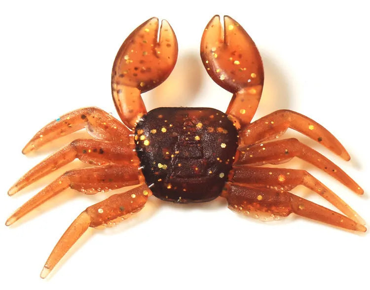 8cm PVC software crab fishing lure in brown or red crab colour for saltwater and freshwater fishing