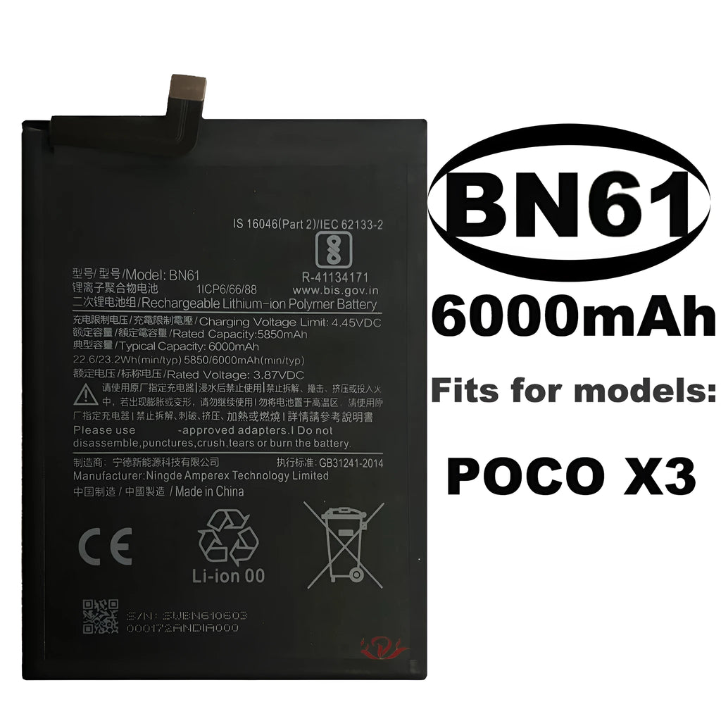 Xiaomi POCO X3 5850mAh standard capacity mobile phone battery replacement