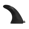 SUP paddle with large removable plastic fish fins attached, shown as a paddleboard accessory.