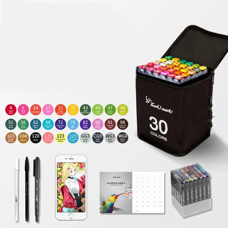 Watercolour pen set for children with 24 colours in a pencil bag, flower design