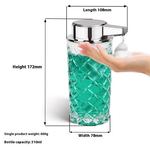 Automatic intelligent charging soap dispenser with plated silver shell and Type-C port.