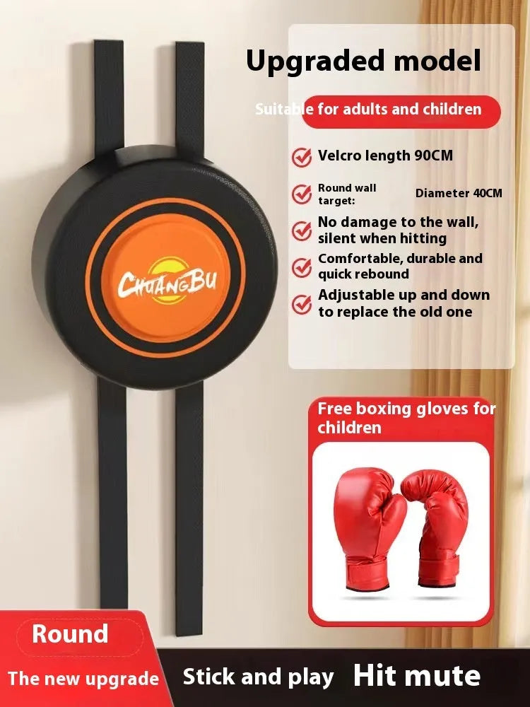 Wall-mounted boxing training target in PU leather with hanging hardware