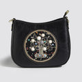 Straw bead turquoise ethnic style tote bucket crossbody bag with flower detail