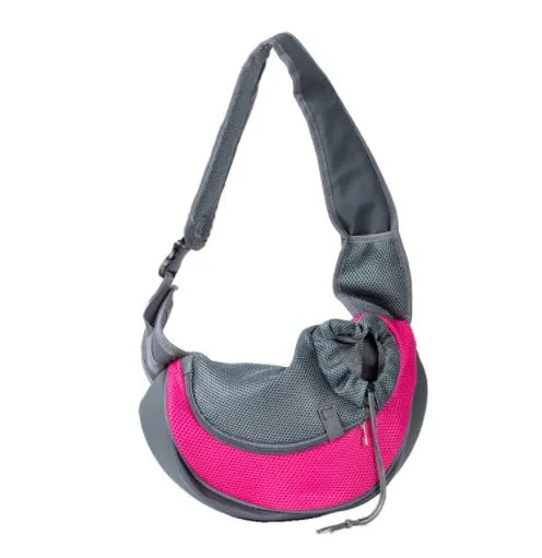 Small dog cat travel bag breathable mesh pet shoulder bag in blue for pets up to 6 kg
