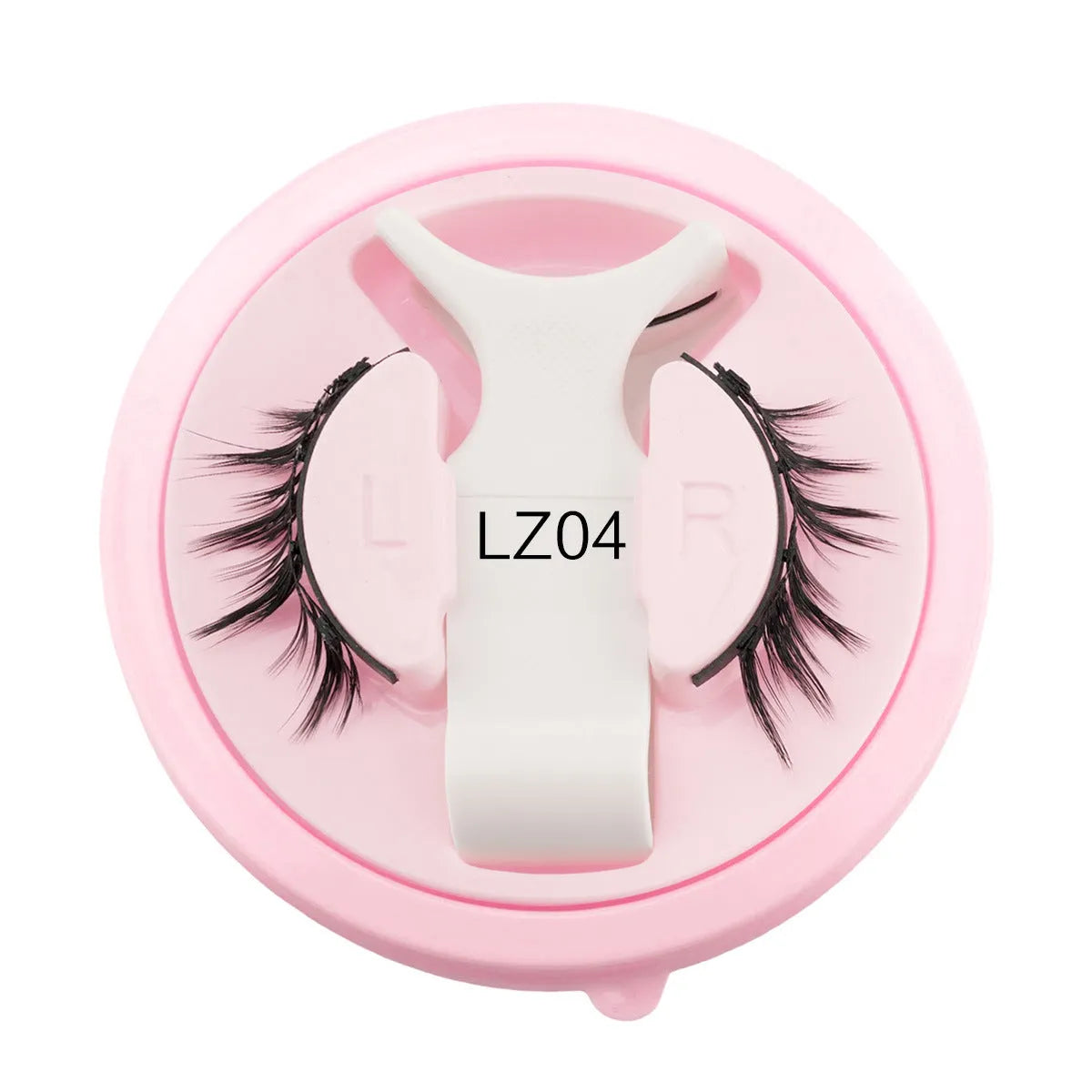 Set of reusable, glue-free waterproof false eyelashes in artificial fibre, showing natural thick 0.6-1.1mm lashes.