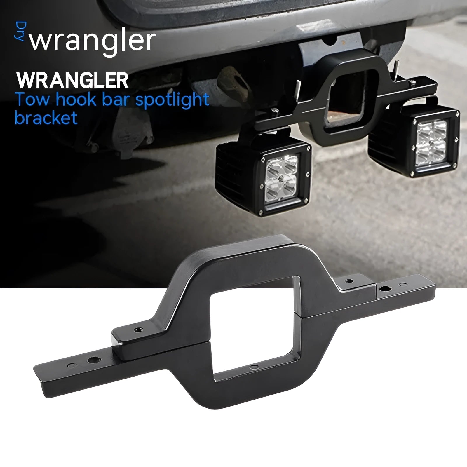 Black aluminium alloy LED light mounting bracket for Wrangler Jeep vehicles