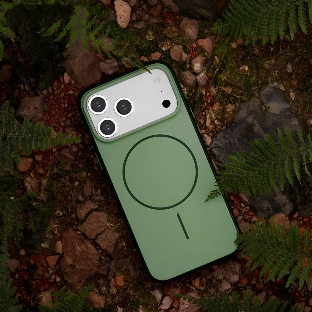 Magnetic silicone phone case for iPhone 17 series in six colour options, matte finish, shockproof design
