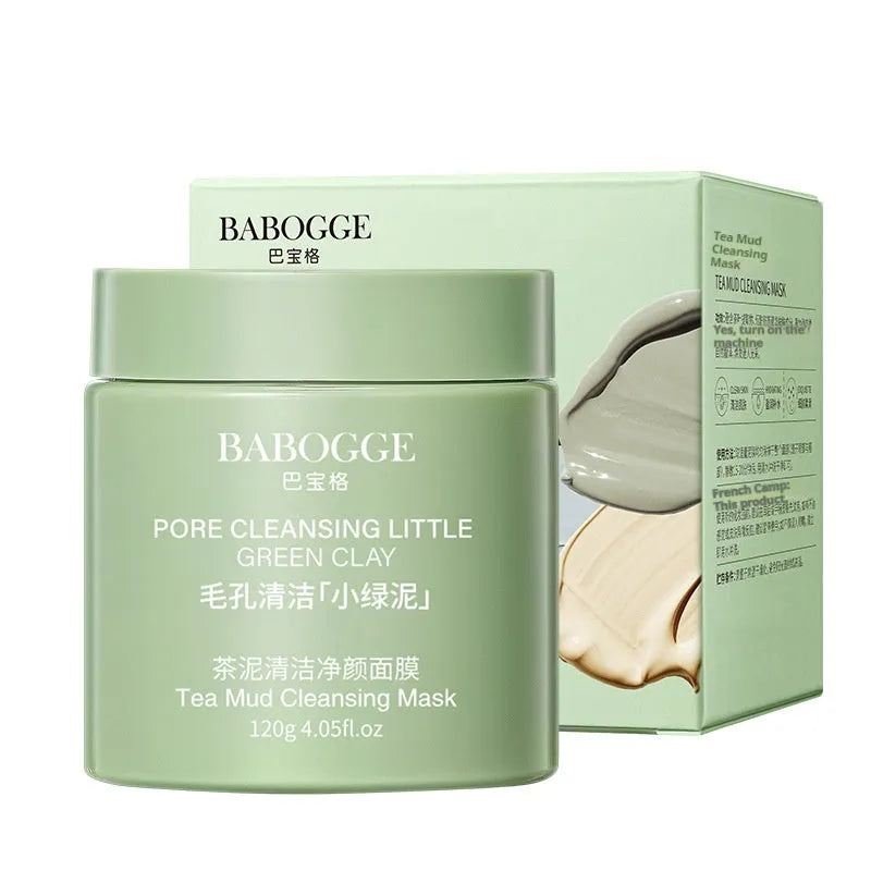 Tea mud cleansing facial mask in a daub-type applicator, 120g, for universal skin types.