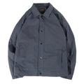 Korean style men's thin single-layer polyester jacket in light grey, showing front view.