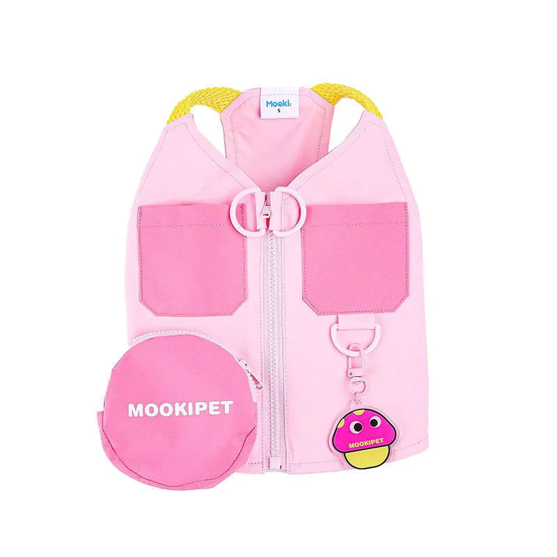Pink polyester pet vest harness for small breed dogs including Bichon Frise, Teddy and Schnauzer puppies