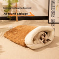 Cat sleeping bag nest pet bed measuring 50cm by 40cm in blue rabbit design