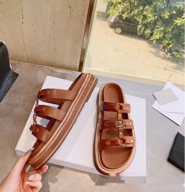 Women's white patent leather Roman sandal slippers with sheepskin upper