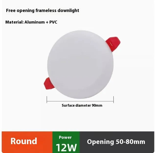 Adjustable hole ultra-thin aluminium LED panel light in circle and square shapes