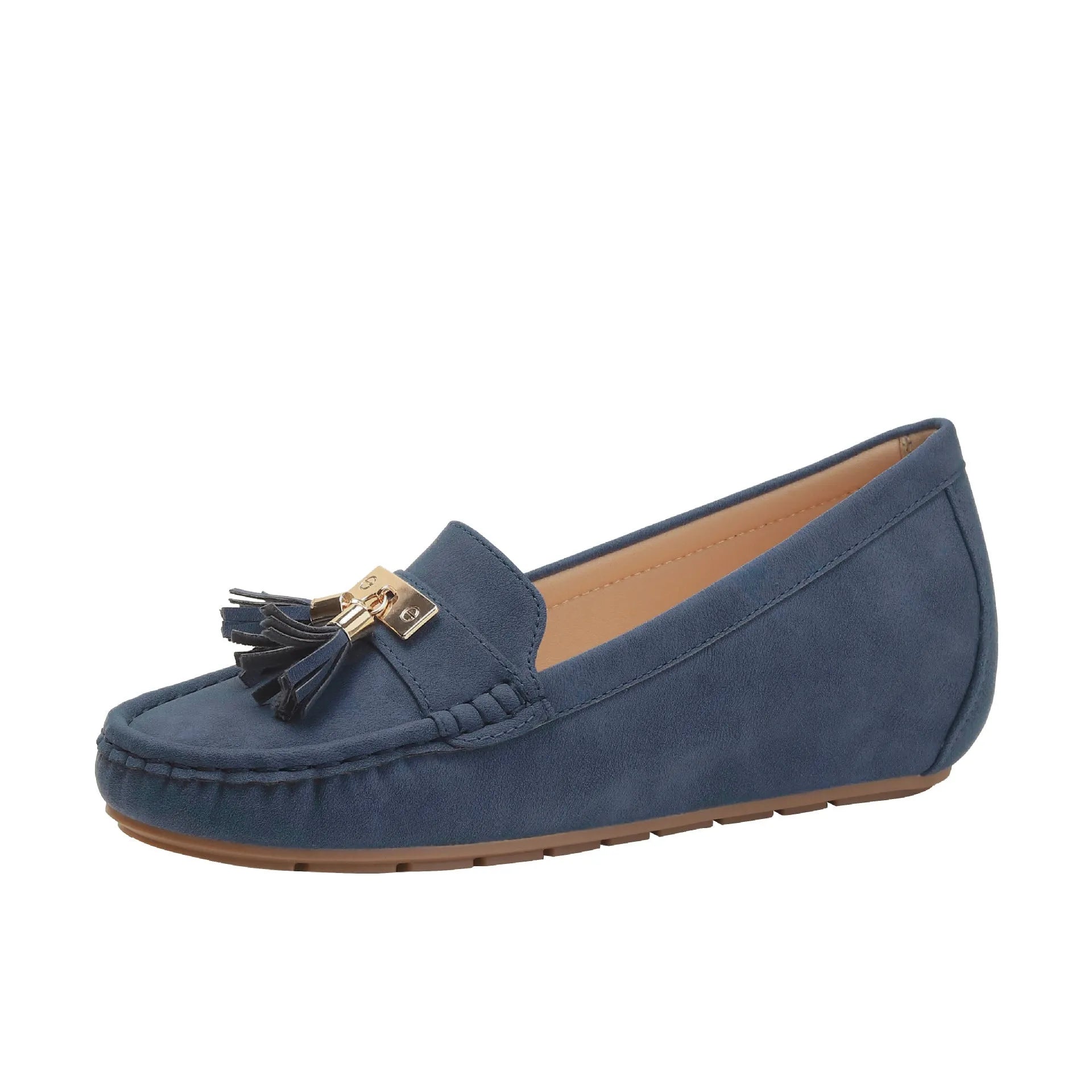 Nude casual work shoes with mid heel height increase and round toe design in multiple colour options