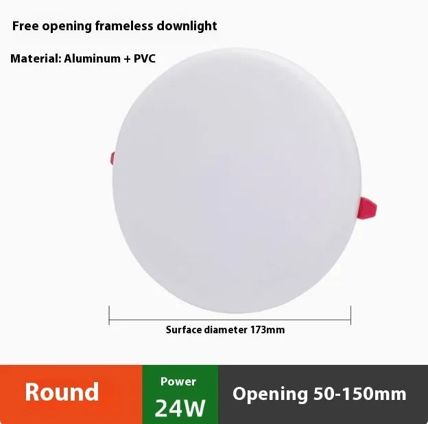 Adjustable hole ultra-thin aluminium LED panel light in circle and square shapes