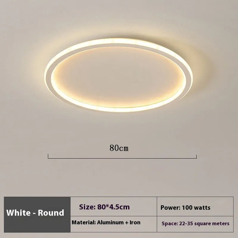 Minimalist LED ceiling lamp in black, gold or white finish with adjustable tricolour lighting