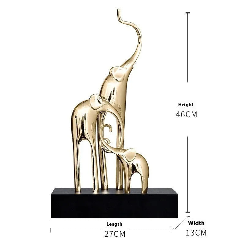 European style elephant decorative craft ornament with gold electroplated or painted colour finishes