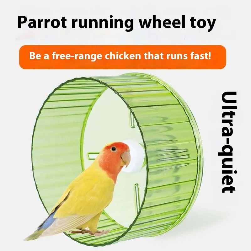 21cm diameter parrot exercise running wheel in transparent plastic for bird cage enrichment