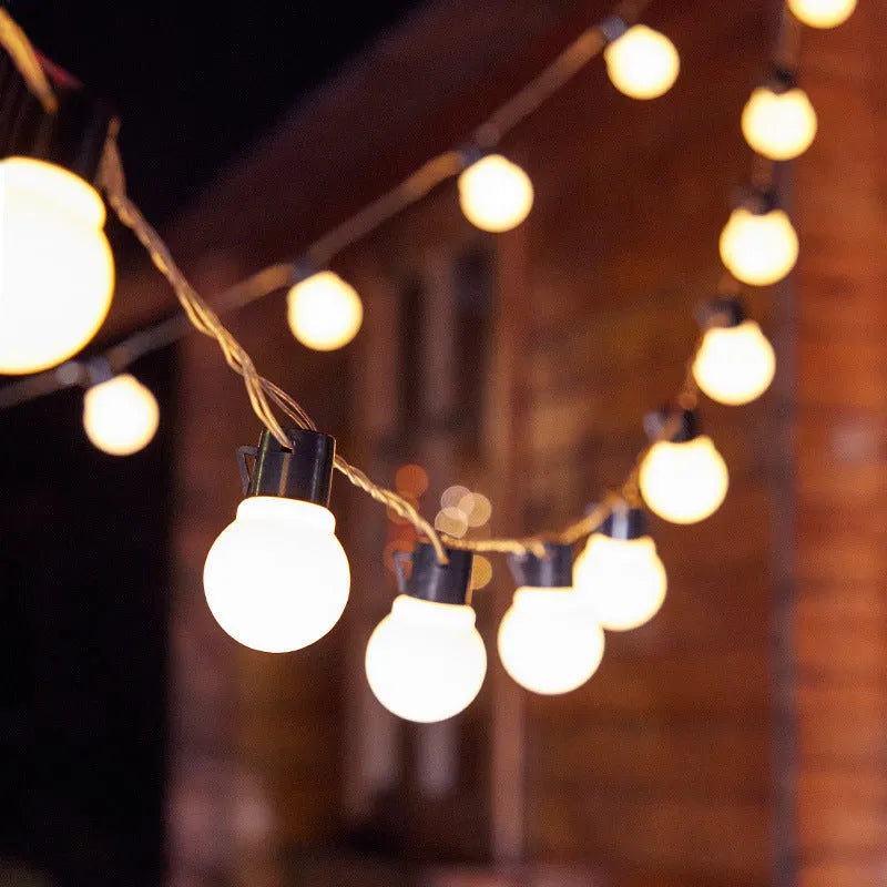 10 metre solar-powered decorative string lights with 40 LED bulbs for outdoor festival and garden use