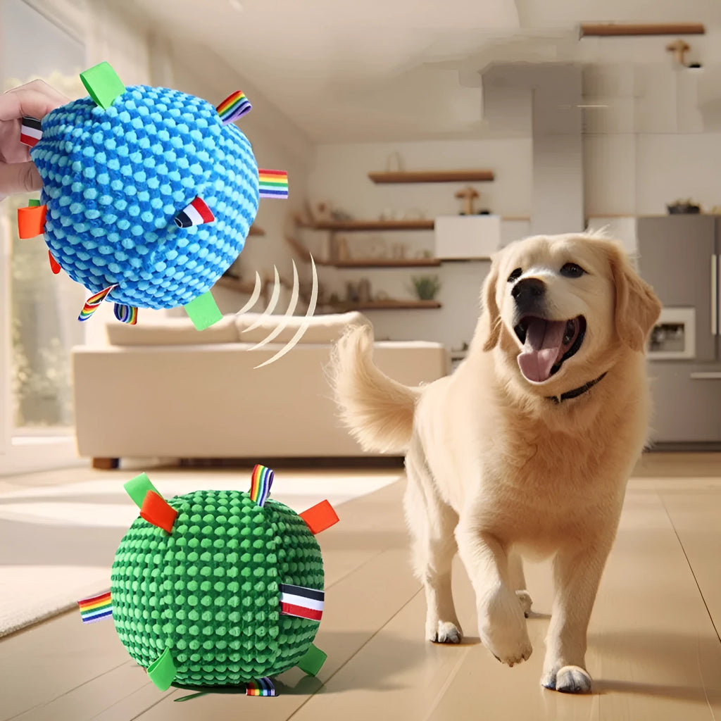 17cm diameter pineapple lattice dog rolling ball ring toy in blue, green, purple, or yellow