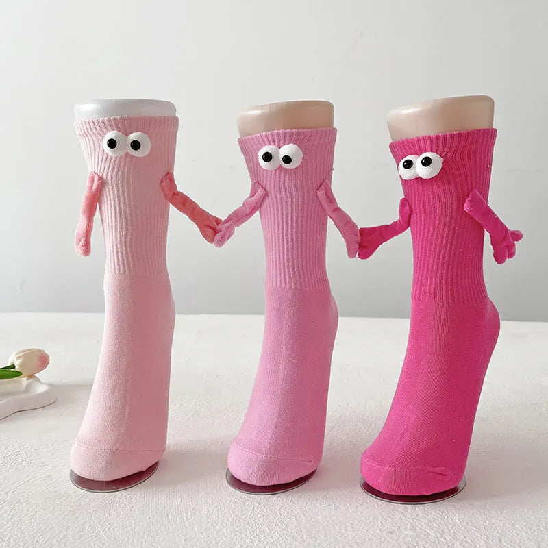 Pair of women's solid colour cotton bunching socks with anti-friction function in middle calf length
