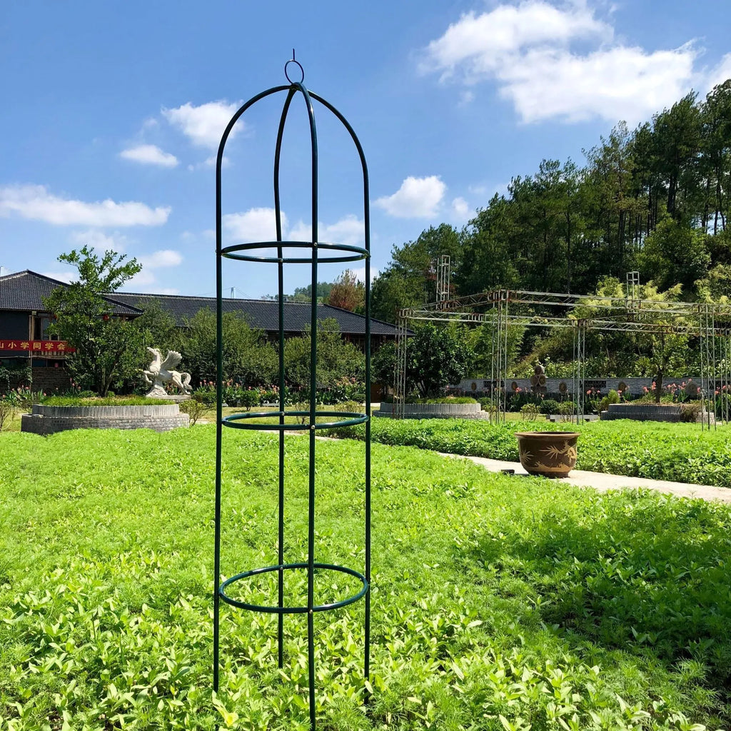 Dark green European-style plant climbing frame with lattice design measuring 188cm high