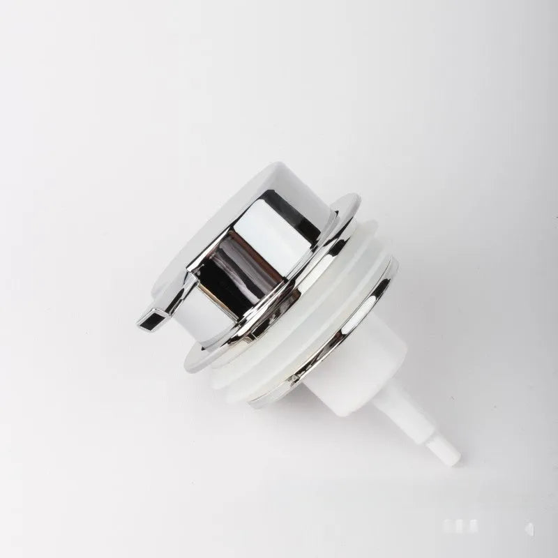 ABS plastic facial cleanser foam pump with large head in gold, silver, and black colour options.