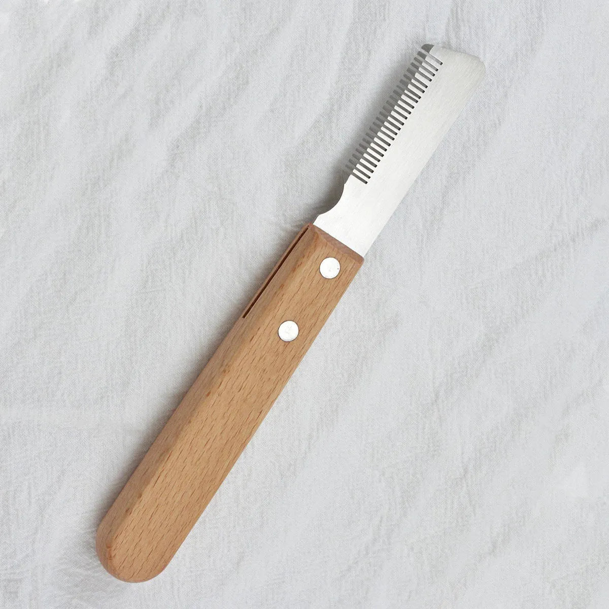 Wood-handle dog stripping comb grooming tool for removing floating hair from pets