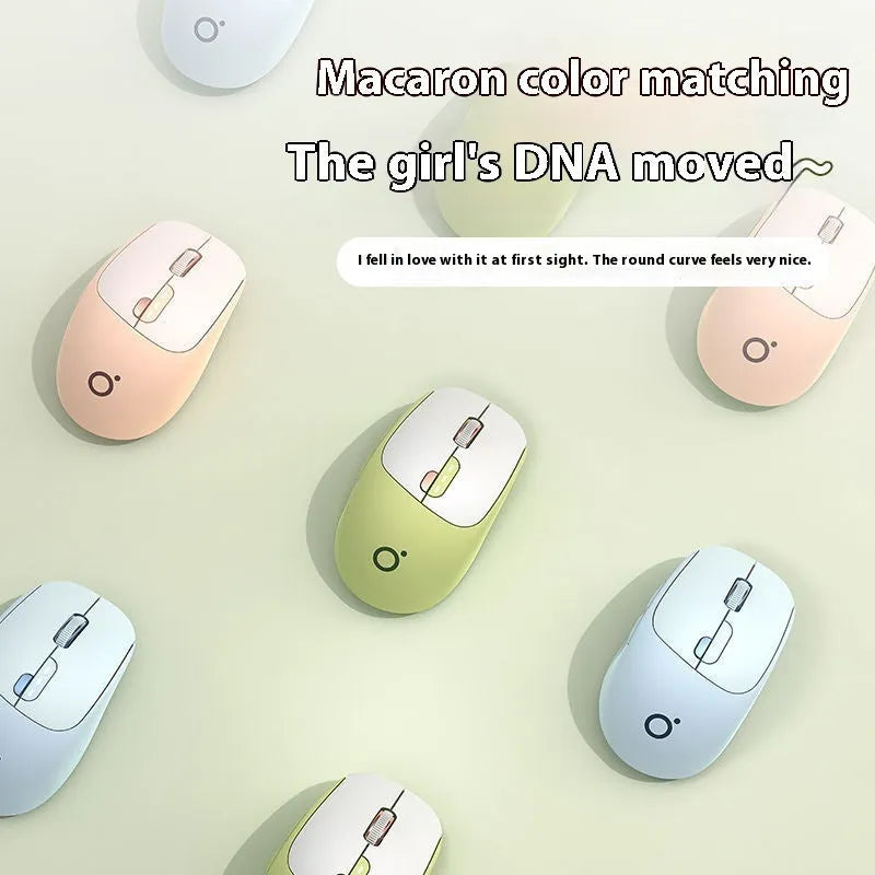 Wireless Bluetooth mouse in Matcha Green colour showing ergonomic shape and silent click buttons