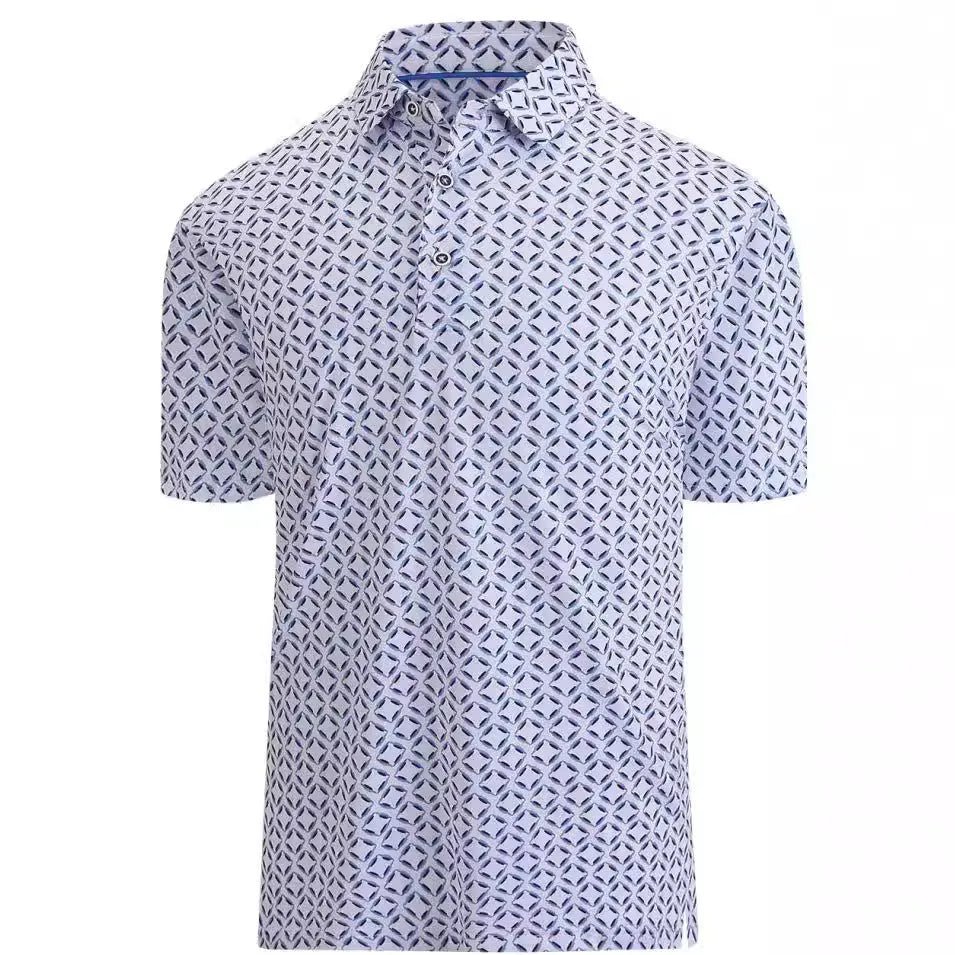 Men's 3D printed short sleeve t-shirt in Japanese retro style with mesh polyester fabric and zip details.