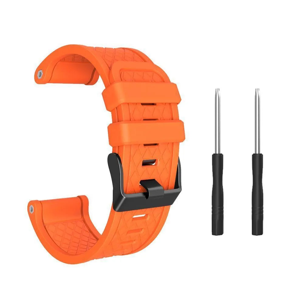 26mm black silicone watch strap with stainless steel buckle for Jiaming watches