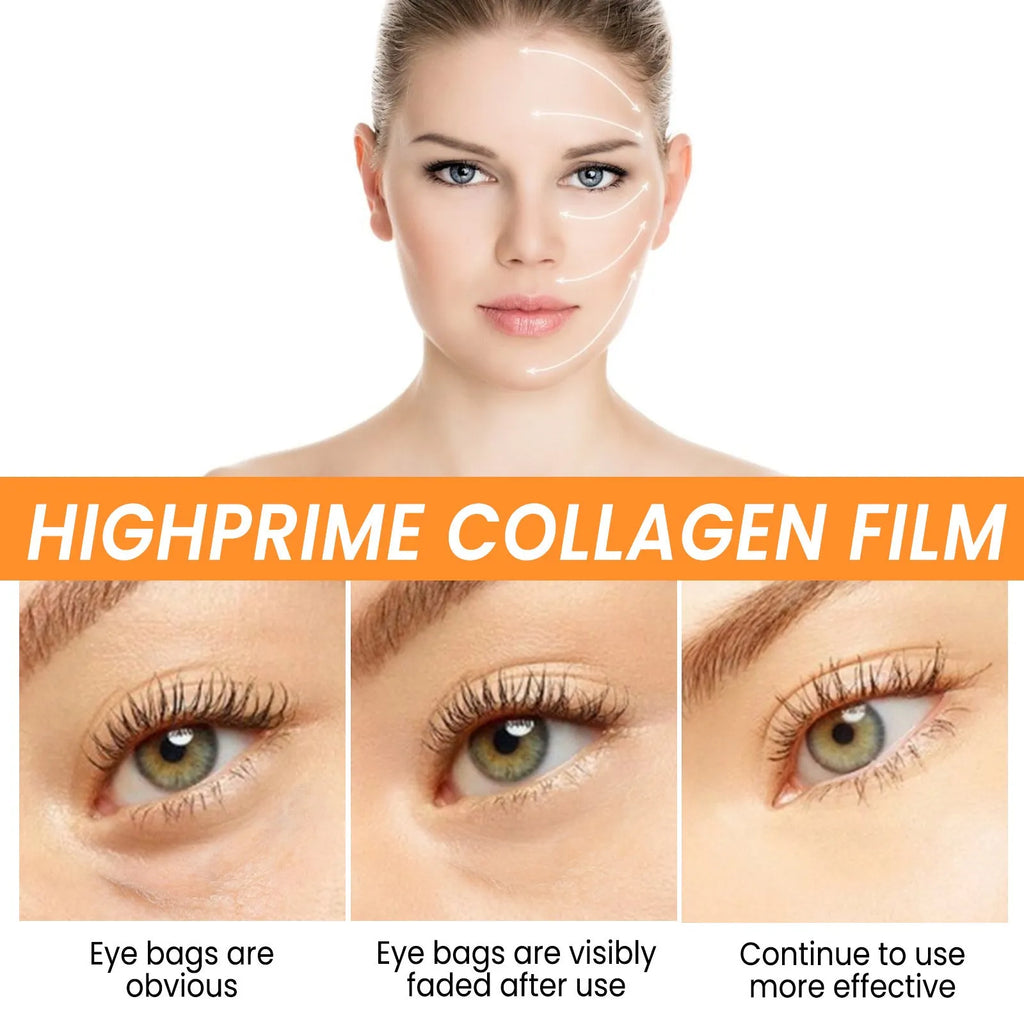 Collagen water-soluble facial mask box with 2pcs under-eye sheets containing collagen and hyaluronic acid