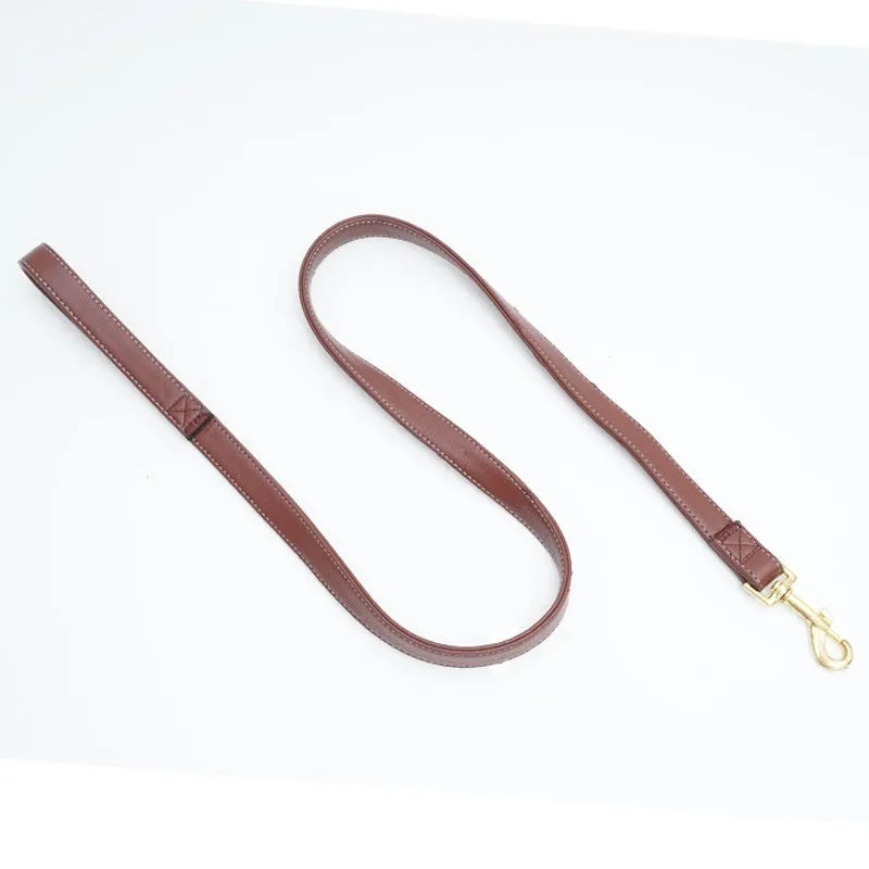 Roran PU leather dog leash in black or maroon with adjustable length options