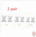 S925 sterling silver petal flower stud earrings with crystal details in gold or platinum finish
