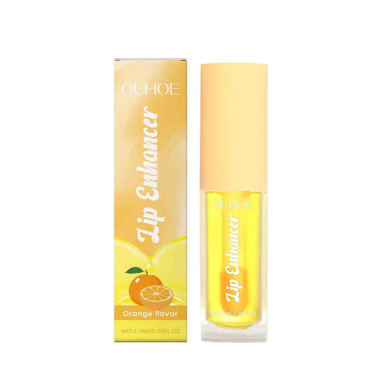 Moisturising lip oil bottle with plant oil and ceramide formula, shown in one of six flavour variants.