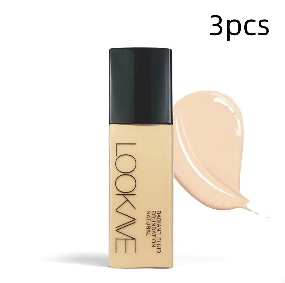 LOOKAVE Matte Liquid Foundation bottle in 21ml size, shown in Ivory White shade