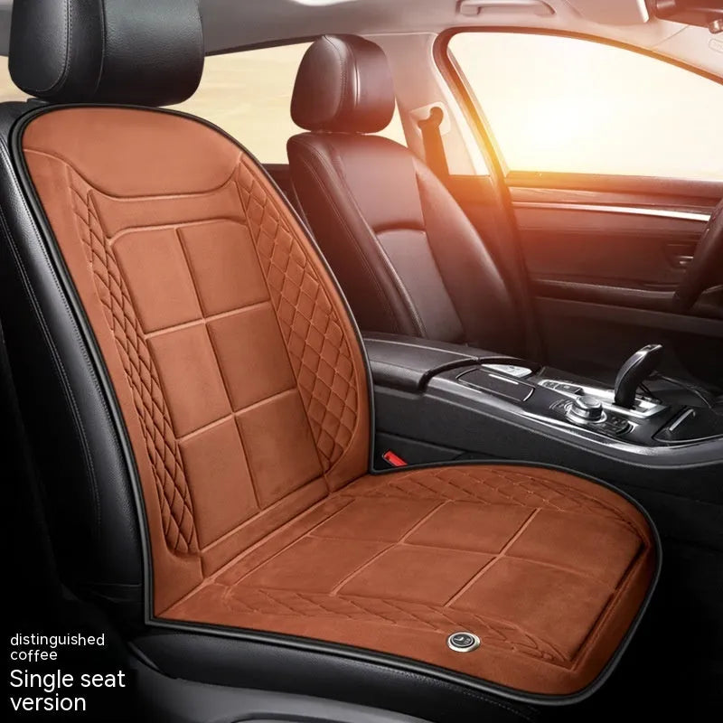 Car seat heating cushion in beige, black, and coffee colours for single, double, and rear seats