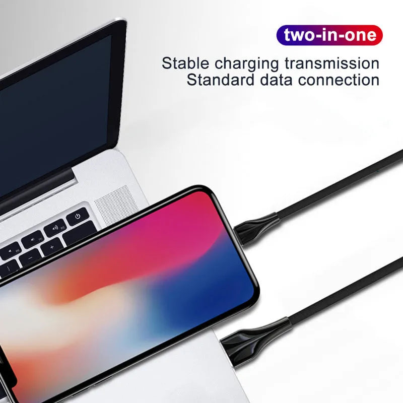 1m aluminium alloy braided data cable in black with Type-C connector on white surface