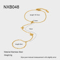Gold stainless steel women's bracelet with geometric flower and eight-pointed stars design