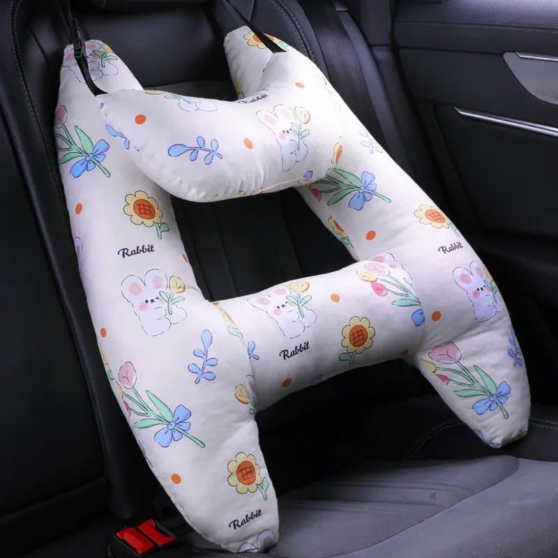 55x70cm automotive headrest pillow with colourful print pattern and pearl cotton filling for car passenger comfort