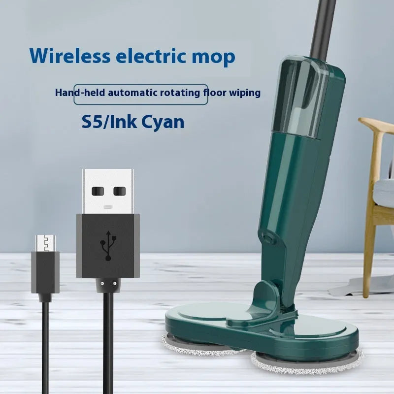 Wireless floor cleaning robot in S5 Green colour with USB charging port and water tank