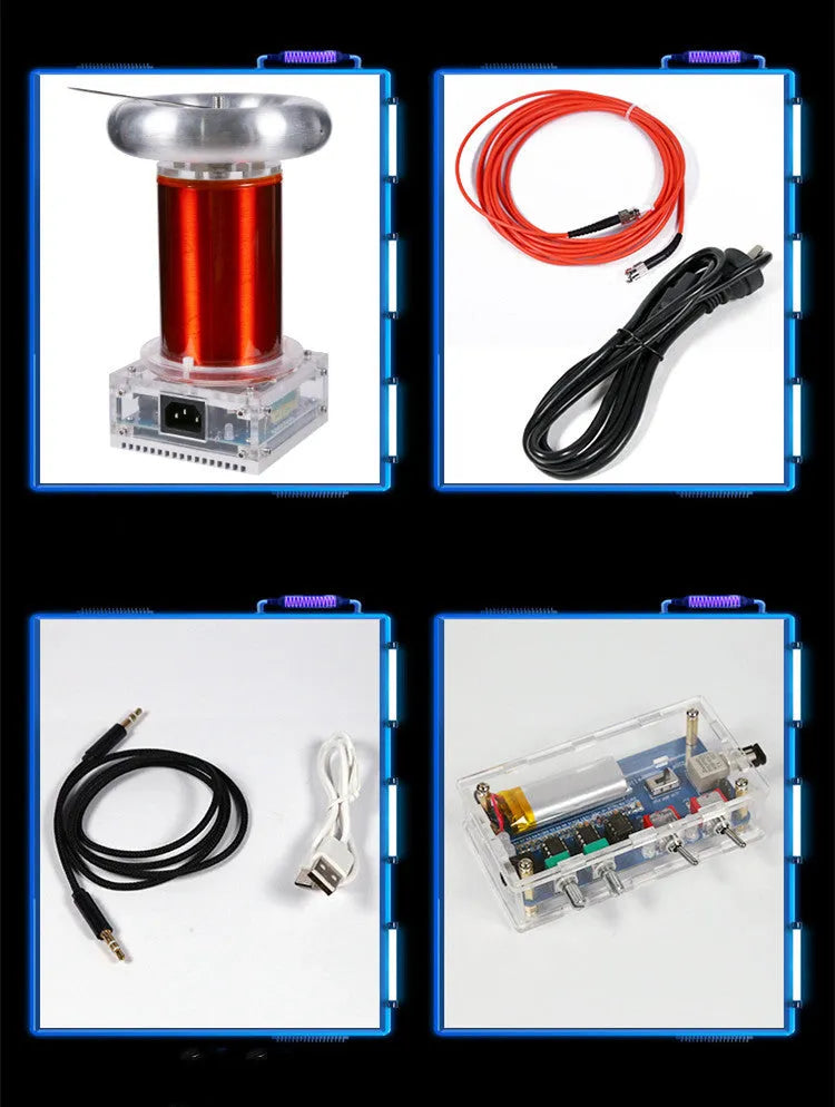 SSTC music Tesla coil driver board unit with connections for power, audio, and controller.