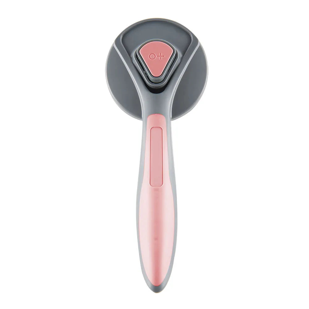 Black Rhino grey self-cleaning slicker brush for grooming cats and dogs with one-click button.