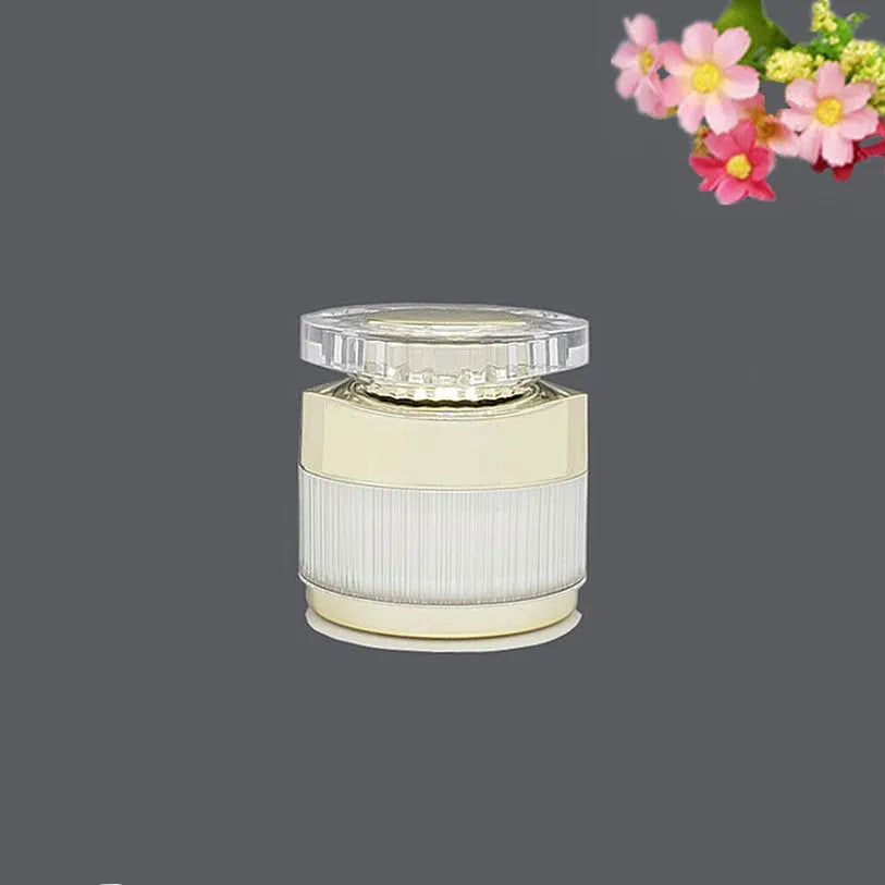 Acrylic cosmetics sub-bottling box with champagne gold and brushed white empty bottles in various sizes