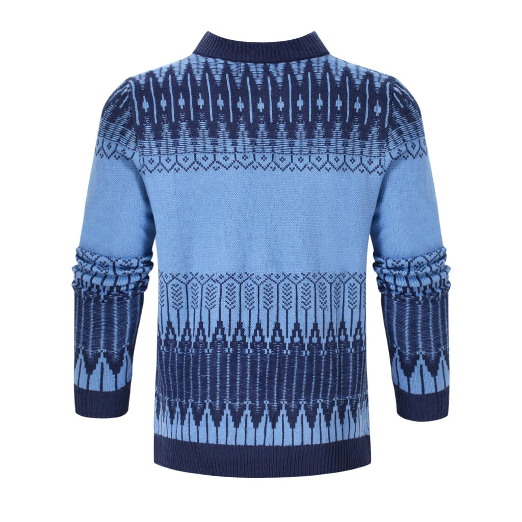 Men's classic crew neck knitted pullover sweater in a long sleeve design for winter.