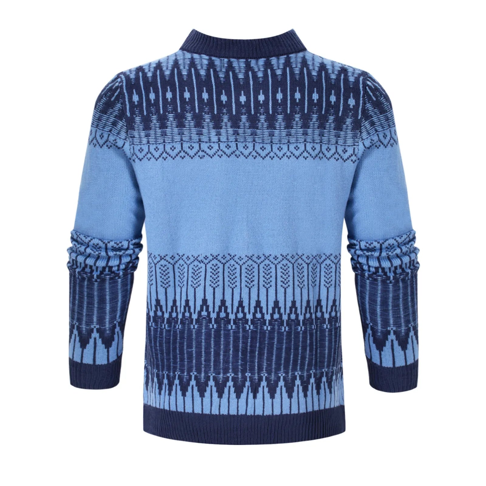 Men's classic crew neck knitted pullover sweater in a long sleeve design for winter.