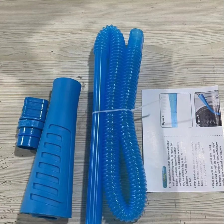 Blue plastic suction pipe cleaner for washing machines with 114cm length and round head design