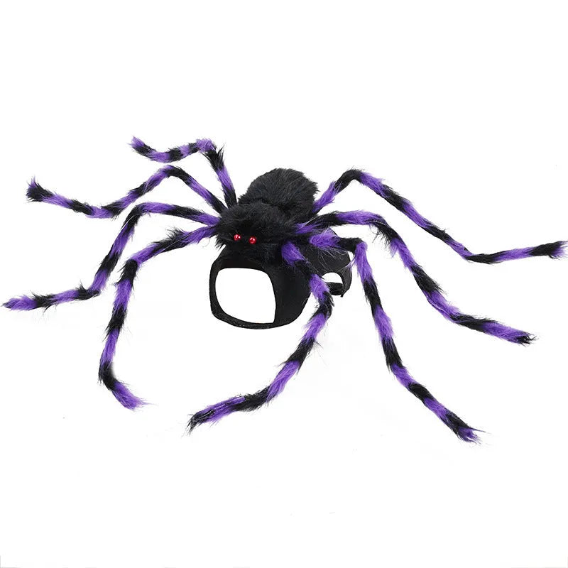 Halloween spider costume for pets in grey, brown, black or purple colours